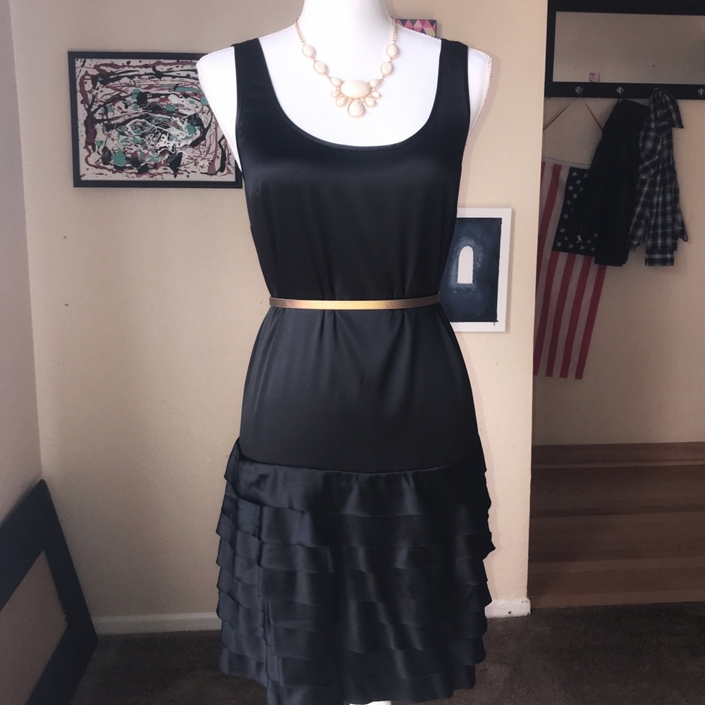 Express Silk Black Shift Dress